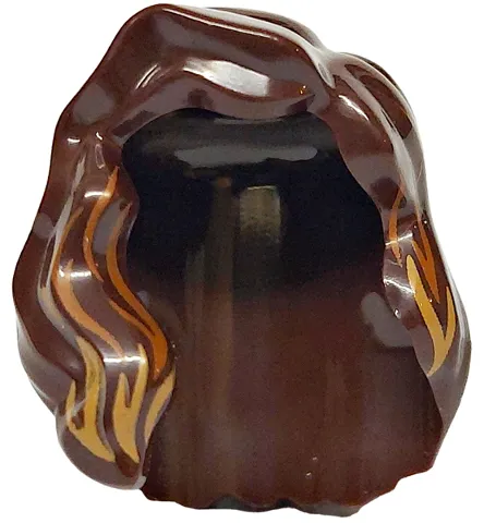 Minifigure, Hair Female Mid-Length with Part over Right Shoulder with Medium Nougat and Nougat Highlights Pattern