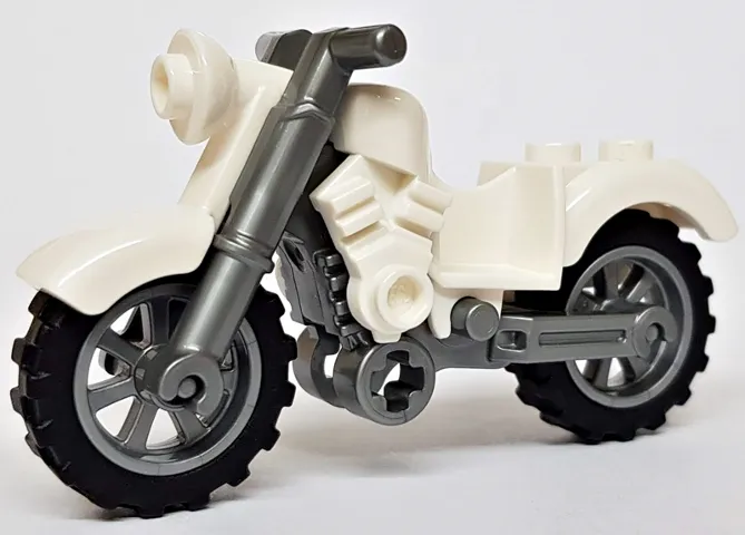 Motorcycle Vintage with Flat Silver Chassis and Flat Silver Wheels