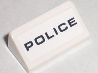 Slope 30 1 x 2 x 2/3 with Black 'POLICE' Pattern (Sticker) - Set 8211