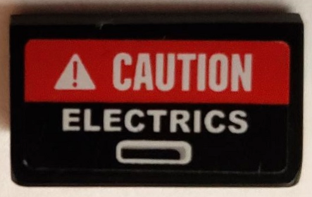 Slope 30 1 x 2 x 2/3 with 'CAUTION ELECTRICS' Pattern (Sticker) - Set 60018