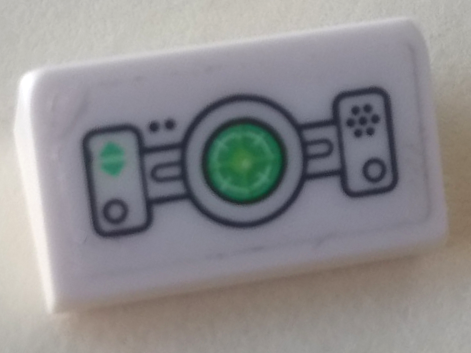 Slope 30 1 x 2 x 2/3 with Black and Green Control Panel Pattern (Sticker) - Sets 70704 / 70706