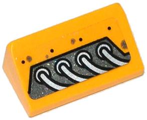 Slope 30 1 x 2 x 2/3 with 4 Silver Cables Pattern Model Left Side (Sticker) - Set 70129