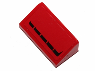 Slope 30 1 x 2 x 2/3 with Black Broken Stripe Pattern Model Left (Sticker) - Set 30191