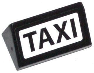 Slope 30 1 x 2 x 2/3 with Black 'TAXI' on White Background Pattern (Sticker) - Set 60050
