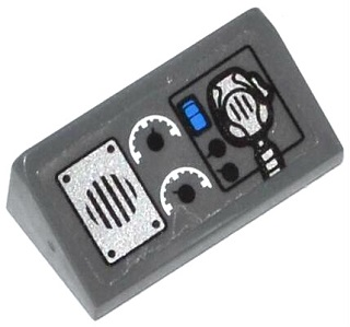 Slope 30 1 x 2 x 2/3 with Speaker, 2 Gauges, Blue Switch and Radio Pattern (Sticker) - Set 60047