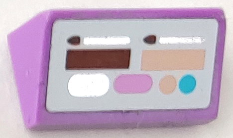 Slope 30 1 x 2 x 2/3 with Paintbox, Mirror and Makeup Brushes (Brushes on Top) Pattern (Sticker) - Set 3187