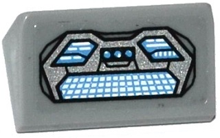 Slope 30 1 x 2 x 2/3 with Avengers Quinjet Control Panel Pattern (Sticker) - Set 76032