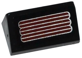 Slope 30 1 x 2 x 2/3 with Silver and Dark Red Grille Pattern (Sticker) - Set 70166