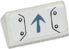 Slope 30 1 x 2 x 2/3 with Control Panel with Armor Plates and Gray Arrow Pattern (Sticker) - Set 70223