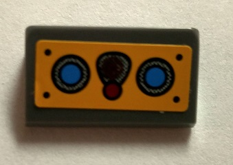 Slope 30 1 x 2 x 2/3 with Joystick and Blue Buttons on Bright Light Orange Background Pattern (Sticker) - Set 70005