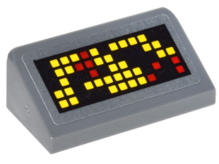 Slope 30 1 x 2 x 2/3 with Computer Readout with Yellow and Red Squares Pattern Model Left Side (Sticker) - Set 76052