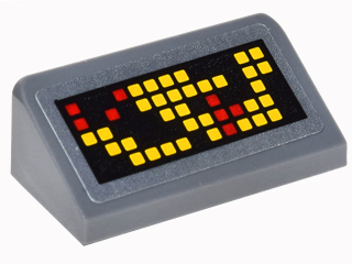 Slope 30 1 x 2 x 2/3 with Computer Readout with Yellow and Red Squares Pattern Model Right Side (Sticker) - Set 76052