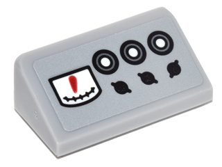 Slope 30 1 x 2 x 2/3 with 3 Black and White Circle Buttons, Gauge and 3 Dials Pattern (Sticker) - Set 76052