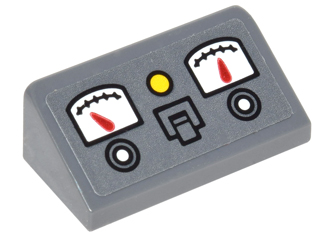 Slope 30 1 x 2 x 2/3 with 2 Gauges, Buttons and Switch Pattern (Sticker) - Set 76052