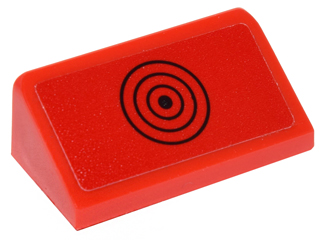 Slope 30 1 x 2 x 2/3 with Black Concentric Circles Pattern (Sticker) - Set 76052