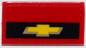 Slope 30 1 x 2 x 2/3 with Chevrolet Logo Pattern (Sticker) - Set 75874