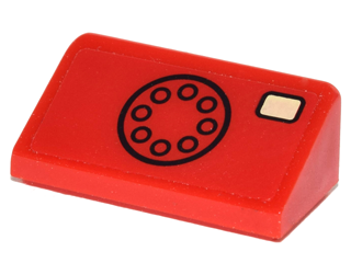 Slope 30 1 x 2 x 2/3 with Black Telephone Dial and Tan Button Pattern (Sticker) - Set 10937