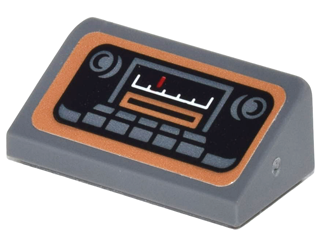 Slope 30 1 x 2 x 2/3 with Radio Panel and Buttons Pattern (Sticker) - Set 70906