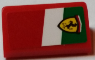 Slope 30 1 x 2 x 2/3 with Ferrari Logo on Italian Flag Background Pattern Model Right Side (Sticker) - Set 75908