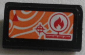 Slope 30 1 x 2 x 2/3 with Orange Satellite Map and Fire Icon Pattern (Sticker) - Set 60010