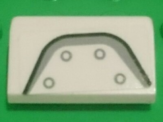 Slope 30 1 x 2 x 2/3 with SW Tank Armor Plate with 4 Rivets and Black and Light Bluish Gray Curved Stripe Pattern (Sticker) - Set 75182