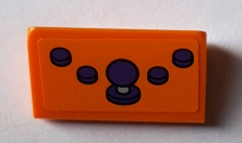 Slope 30 1 x 2 x 2/3 with 4 Dark Purple Buttons and Joystick Pattern (Sticker) - Set 71016