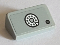 Slope 30 1 x 2 x 2/3 with Telephone Dial and Dark Bluish Gray Button Pattern (Sticker) - Set 75827