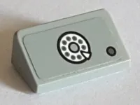 Slope 30 1 x 2 x 2/3 with Telephone Dial and Dark Bluish Gray Button Pattern (Sticker) - Set 75827