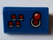 Slope 30 1 x 2 x 2/3 with 4 Red Buttons and Joystick Pattern (Sticker) - Set 75827