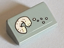 Slope 30 1 x 2 x 2/3 with Bitten Donut / Doughnut and Crumbs Pattern (Sticker) - Set 71016