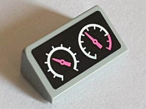Slope 30 1 x 2 x 2/3 with Two White Gauges with Dark Pink Needles Pattern (Sticker) - Set 71016