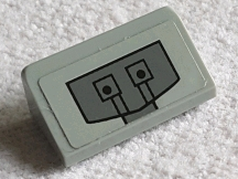 Slope 30 1 x 2 x 2/3 with Dark Bluish Gray Panel and Two Black Dots Pattern (Sticker) - Set 75095