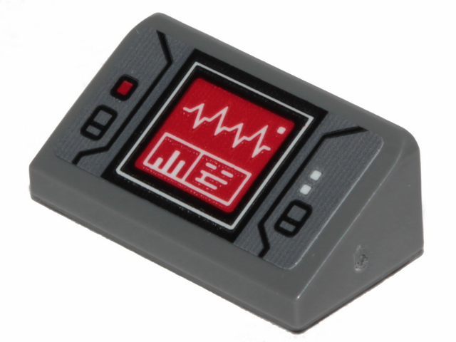 Slope 30 1 x 2 x 2/3 with Signs Of Life Red Heart Monitor Pattern (Sticker) - Set 75251