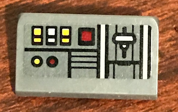 Slope 30 1 x 2 x 2/3 with SW Control Panel with Red, White and Yellow Square Buttons Pattern (Sticker) - Set 75158