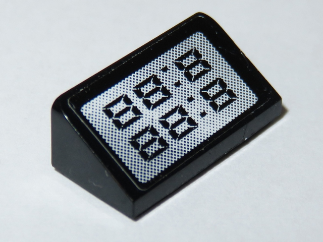 Slope 30 1 x 2 x 2/3 with Black '88:8' on Gray Background Pattern (Sticker) - Set 8185