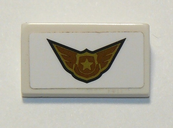 Slope 30 1 x 2 x 2/3 with Police Badge and Wings Pattern (Sticker) - Set 60207