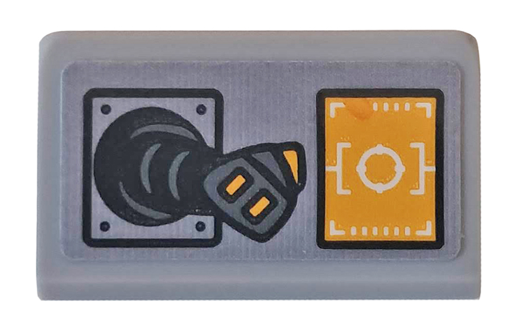 Slope 30 1 x 2 x 2/3 with Bright Light Orange Sight and Joystick Pattern (Sticker) - Set 76162