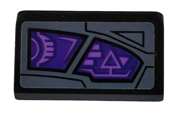 Slope 30 1 x 2 x 2/3 with Purple Sight Pattern Model Right Side (Sticker) - Set 76100