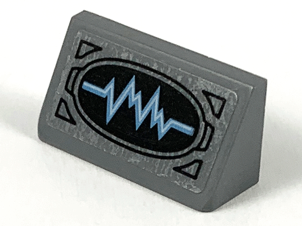 Slope 30 1 x 2 x 2/3 with Bright Light Blue Oscilloscope on Black Oval Pattern (Sticker) - Set 76153