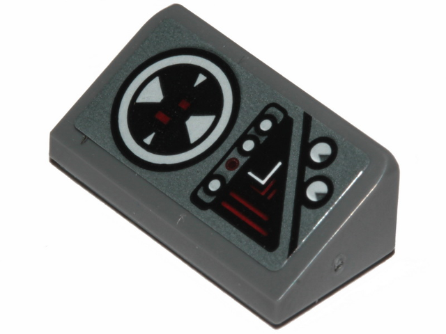 Slope 30 1 x 2 x 2/3 with SW Jedi Interceptor Control Panel Pattern (Sticker) - Set 75281