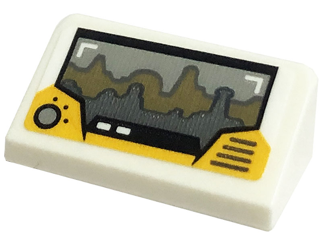 Slope 30 1 x 2 x 2/3 with Tatooine Landscape on Screen and Control Knob Pattern (Sticker) - Set 75290