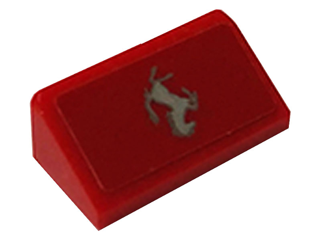 Slope 30 1 x 2 x 2/3 with Ferrari Logo Pattern (Sticker) - Set 76895