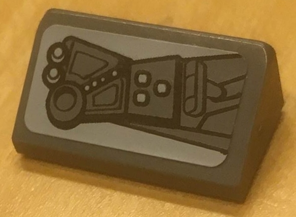 Slope 30 1 x 2 x 2/3 with Controls Pattern Model Left Side (Sticker) - Set 75046