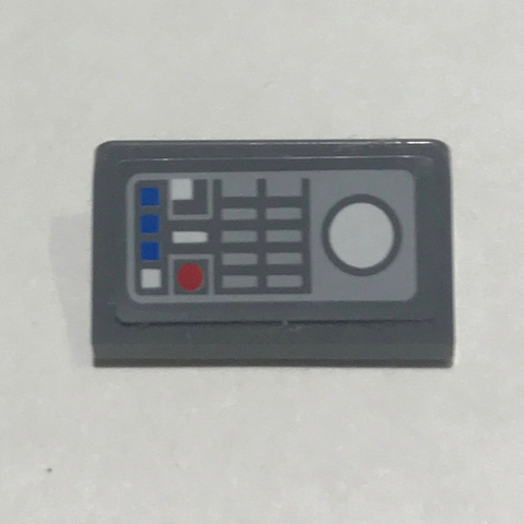 Slope 30 1 x 2 x 2/3 with SW Control Panel, Blue, Red and White Buttons Pattern (Sticker) - Set 10221