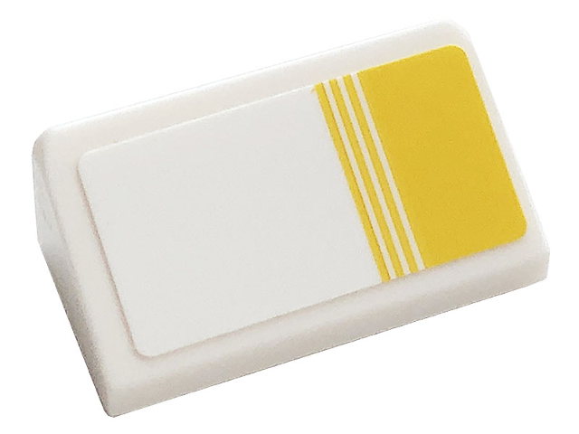 Slope 30 1 x 2 x 2/3 with Yellow Stripes Pattern Model Right Side (Sticker) - Set 76897