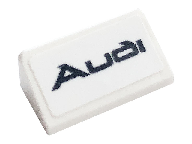 Slope 30 1 x 2 x 2/3 with Black 'Audi' Pattern (Sticker) - Set 76897