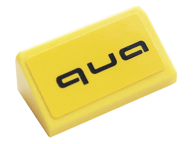 Slope 30 1 x 2 x 2/3 with Black 'qua' Pattern (Sticker) - Set 76897