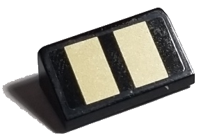 Slope 30 1 x 2 x 2/3 with 2 Gold Stripes on Black Background Pattern (Sticker) - Set 75884