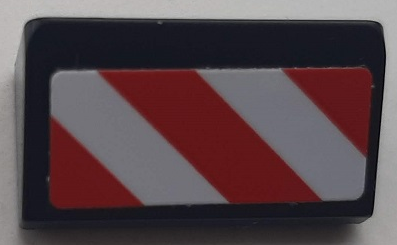 Slope 30 1 x 2 x 2/3 with Red and White Danger Stripes Pattern Model Right Side (Sticker) - Set 60183
