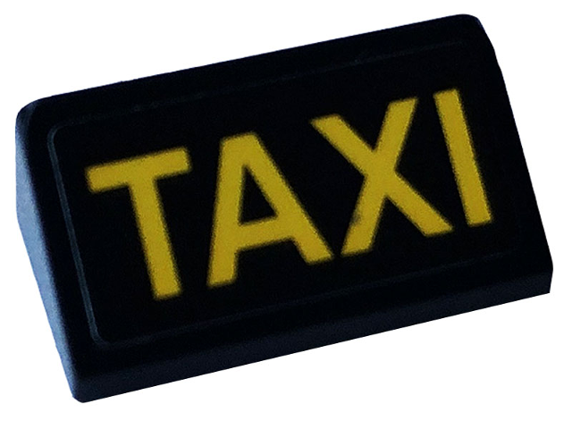 Slope 30 1 x 2 x 2/3 with Yellow 'TAXI' Pattern (Sticker) - Set 60233